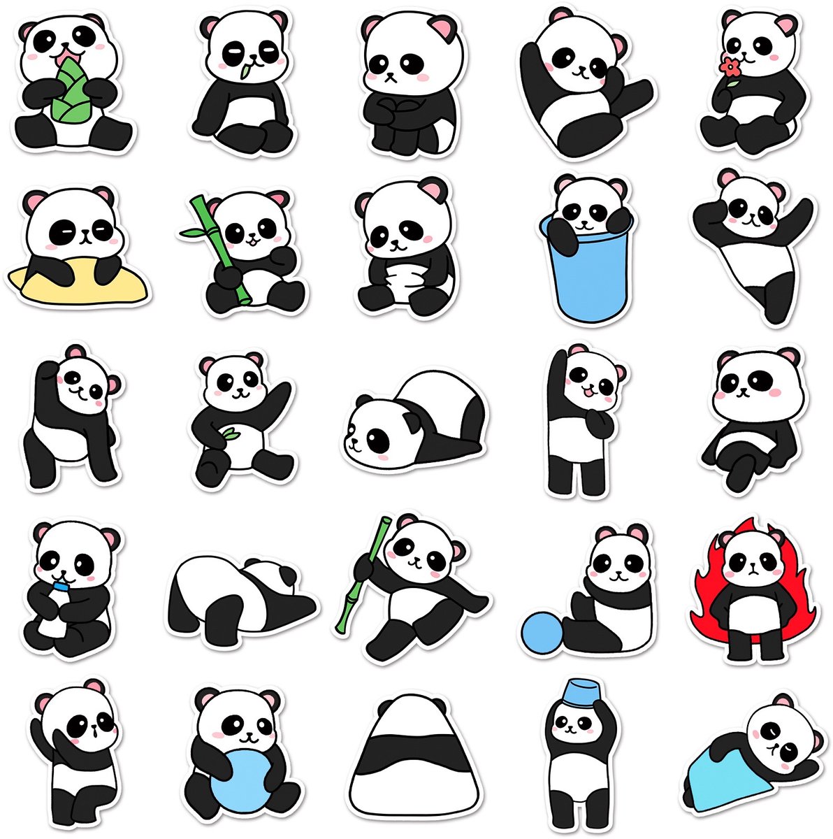 50x Pandastickers - Schattige dierenstickers - Laptopstickers - Bulletjournal - Decoratie - Jonyx