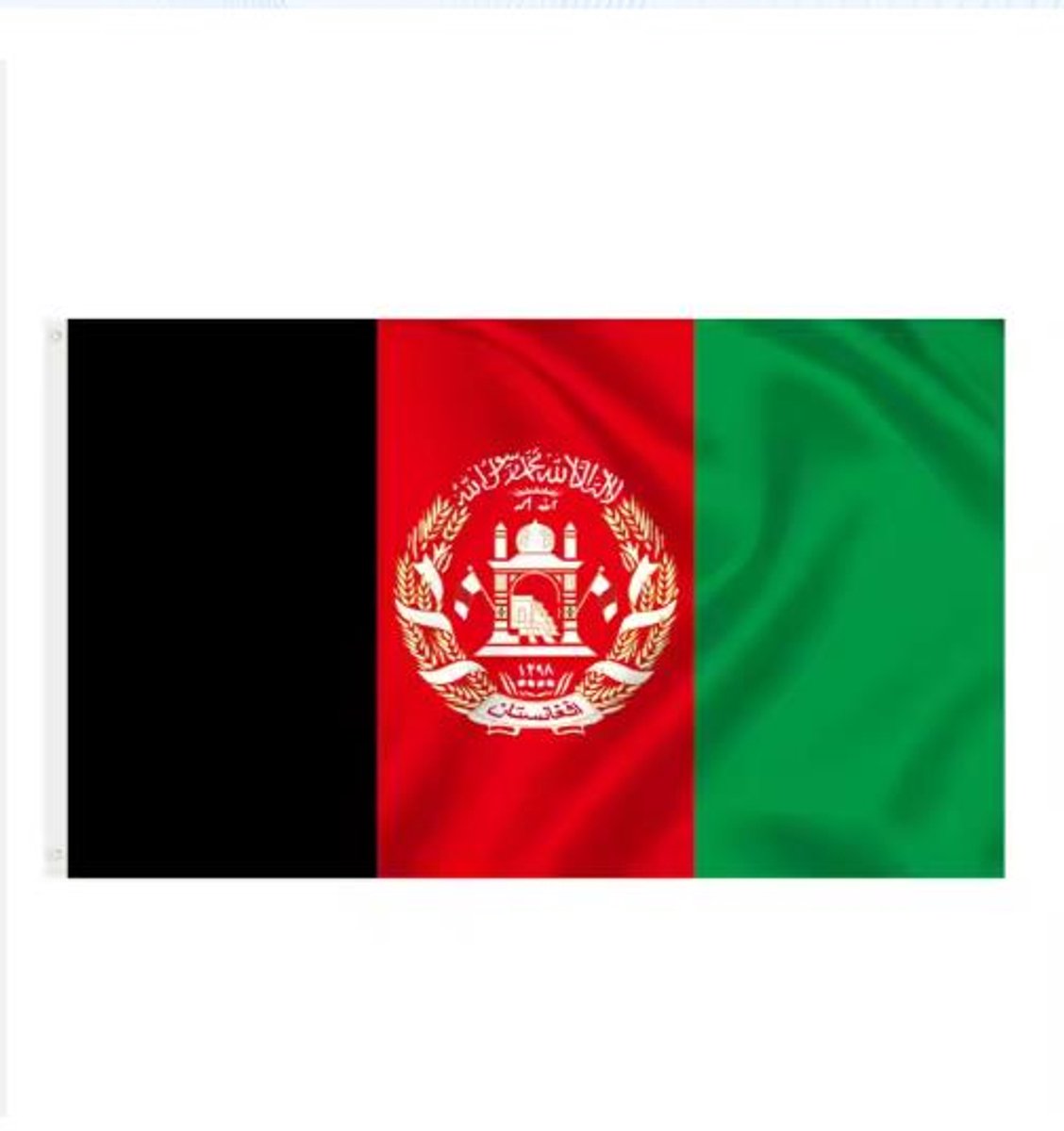Vlag Afghanistan - 90x150 cm - Afghaanse vlag - Met ophangringen - Flag Afghanistan - Jonyx