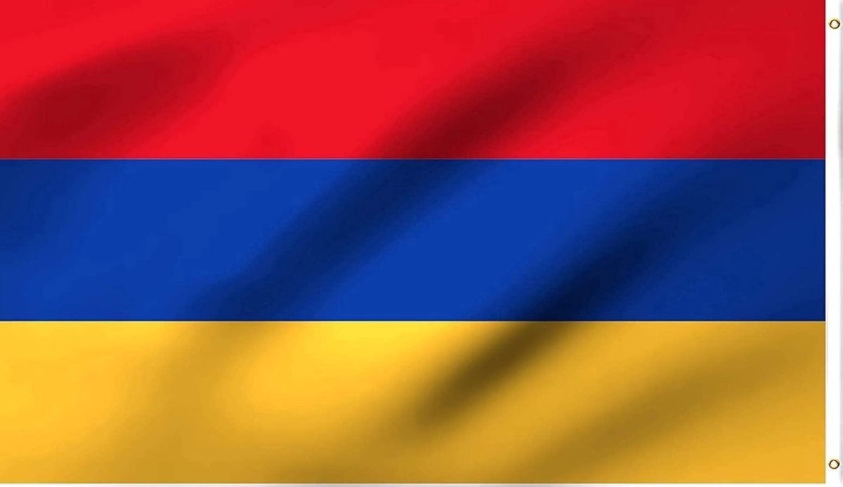 Vlag Armenië - 90x150 cm - Armeense vlag - Met ophangringen - Flag Armenia - Jonyx