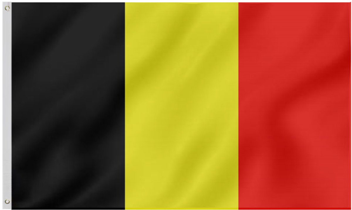 Vlag België - 90x150 cm - Belgische vlag - Met ophangringen - Flag Belgium - Jonyx