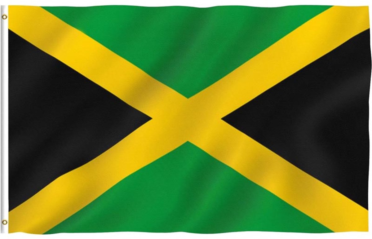 Vlag Jamaica - 90x150 cm - Jamaicaanse vlag - Met ophangringen - Flag Jamaica - Jonyx