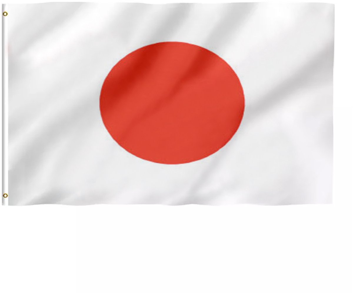 Vlag Japan - 90x150 cm - Japanse vlag - Met ophangringen - Flag Japan - Jonyx
