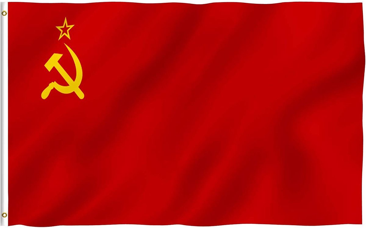 Vlag Sovjet-Unie - 90x150 cm - Sovjet vlag - Met ophangringen - Flag Soviet Union - Jonyx