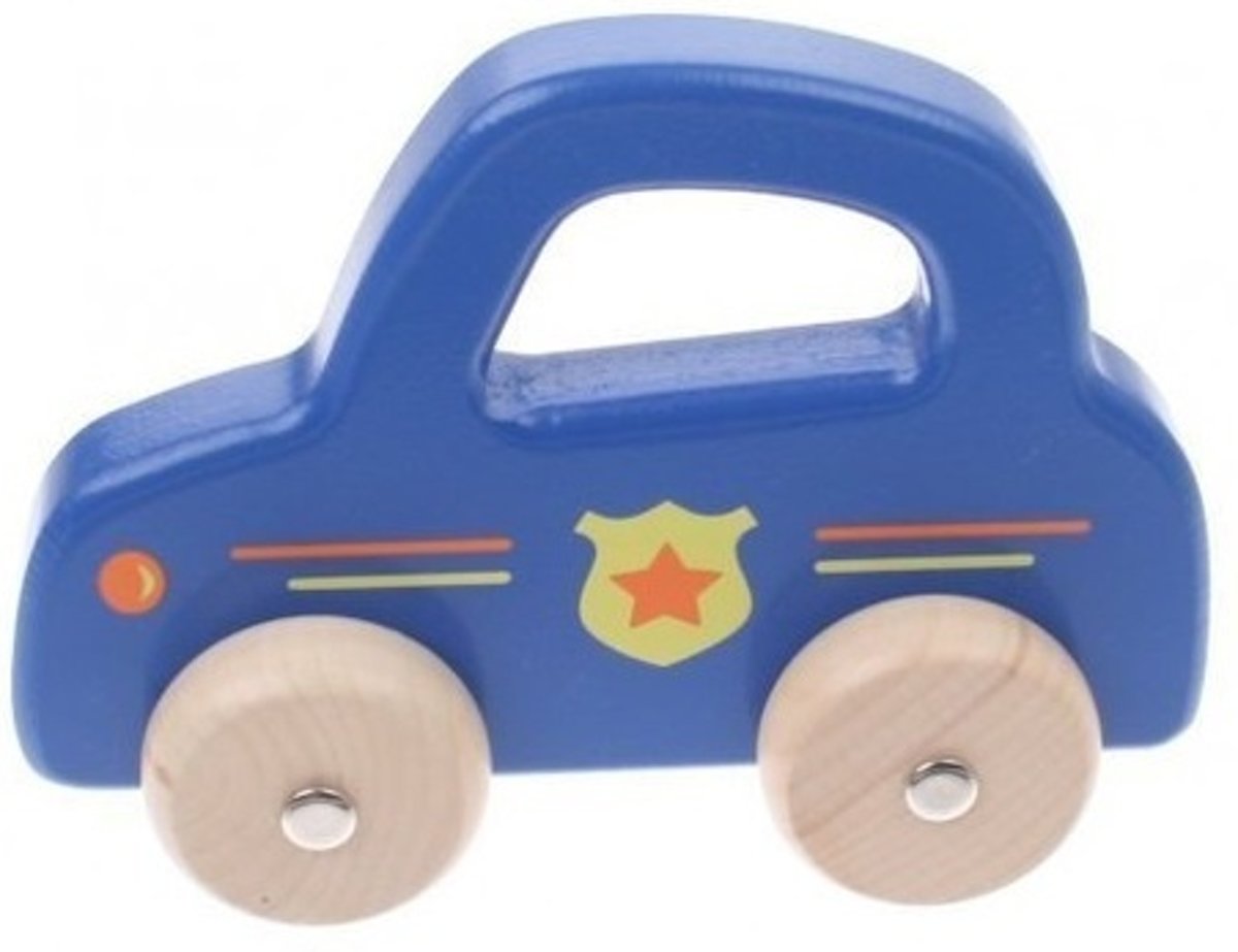 Jouéco Houten Auto 16 Cm Blauw