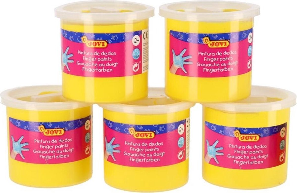   Vingerverf 125 Ml Geel 5 Stuks