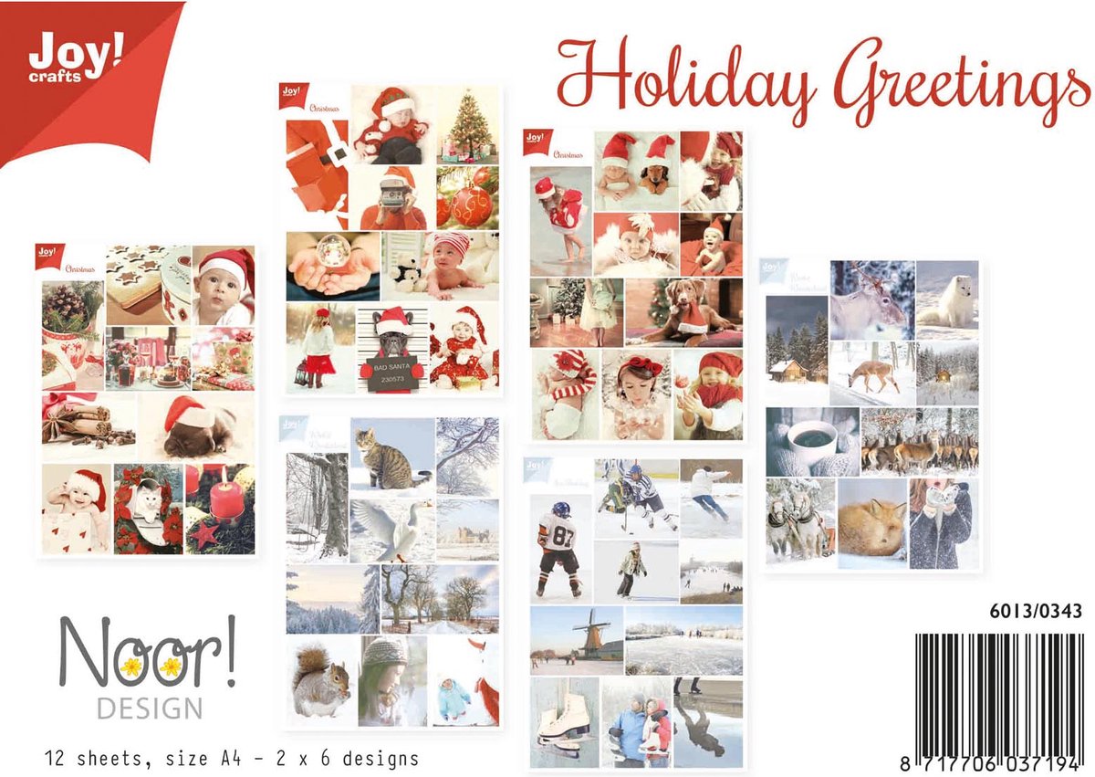 Joy!Crafts Knipvellen - Happy holidays - A4 - 2x6 designs