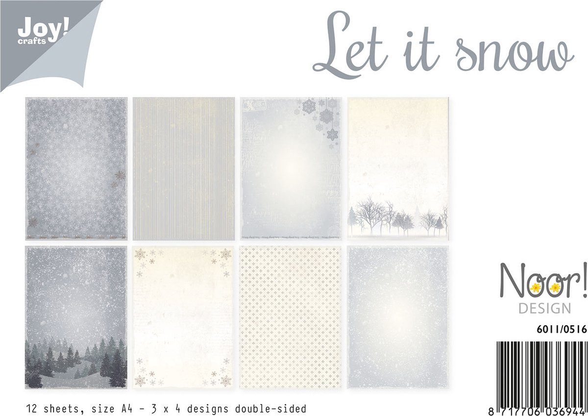 Joy!Crafts papierset A4 3x4 vel dubbelzijdig 200g let snow