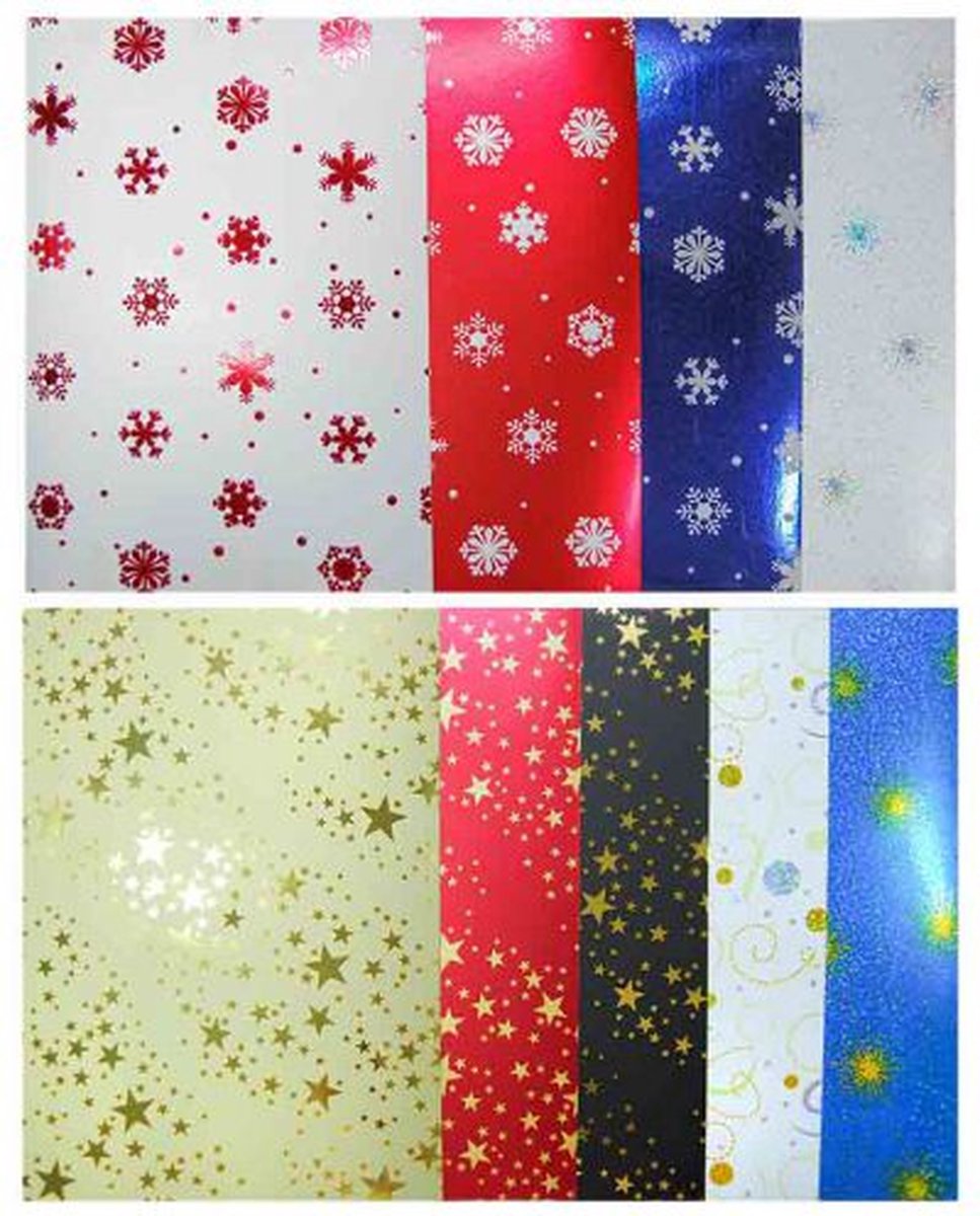 Joy!Crafts Spiegelkarton bedrukt - Kerst - A4 - 250g - 10 verschillende designs