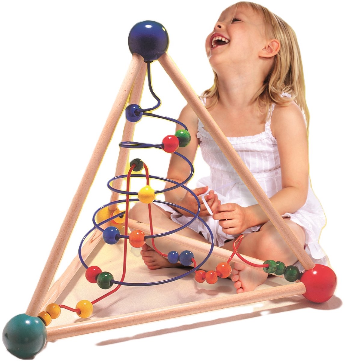 Joytoy Kralenspiraal houten speelgoed 60x60x60cm