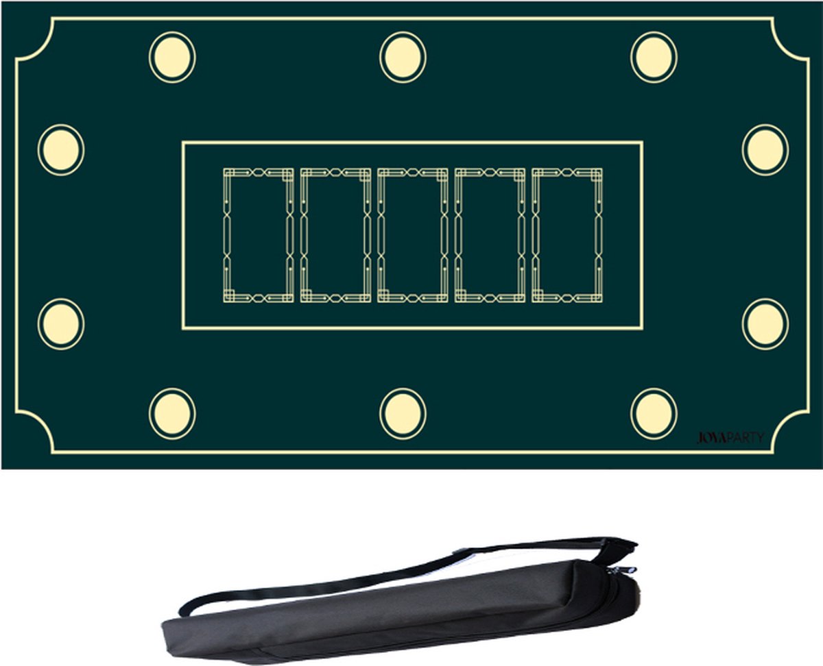 Joya Party® Luxe Pokertafel Kleed - Oprolbaar Antislip Pokerkleed en Pokermat - 2 tot 8 Spelers - Poker Speelmat - Kaartkleed - Geschikt voor Eettafel - 60 x 120cm