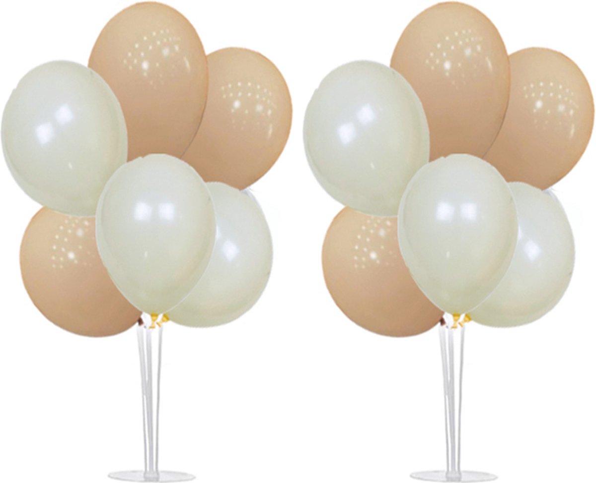Tafel Ballondecoratie Beige/Wit