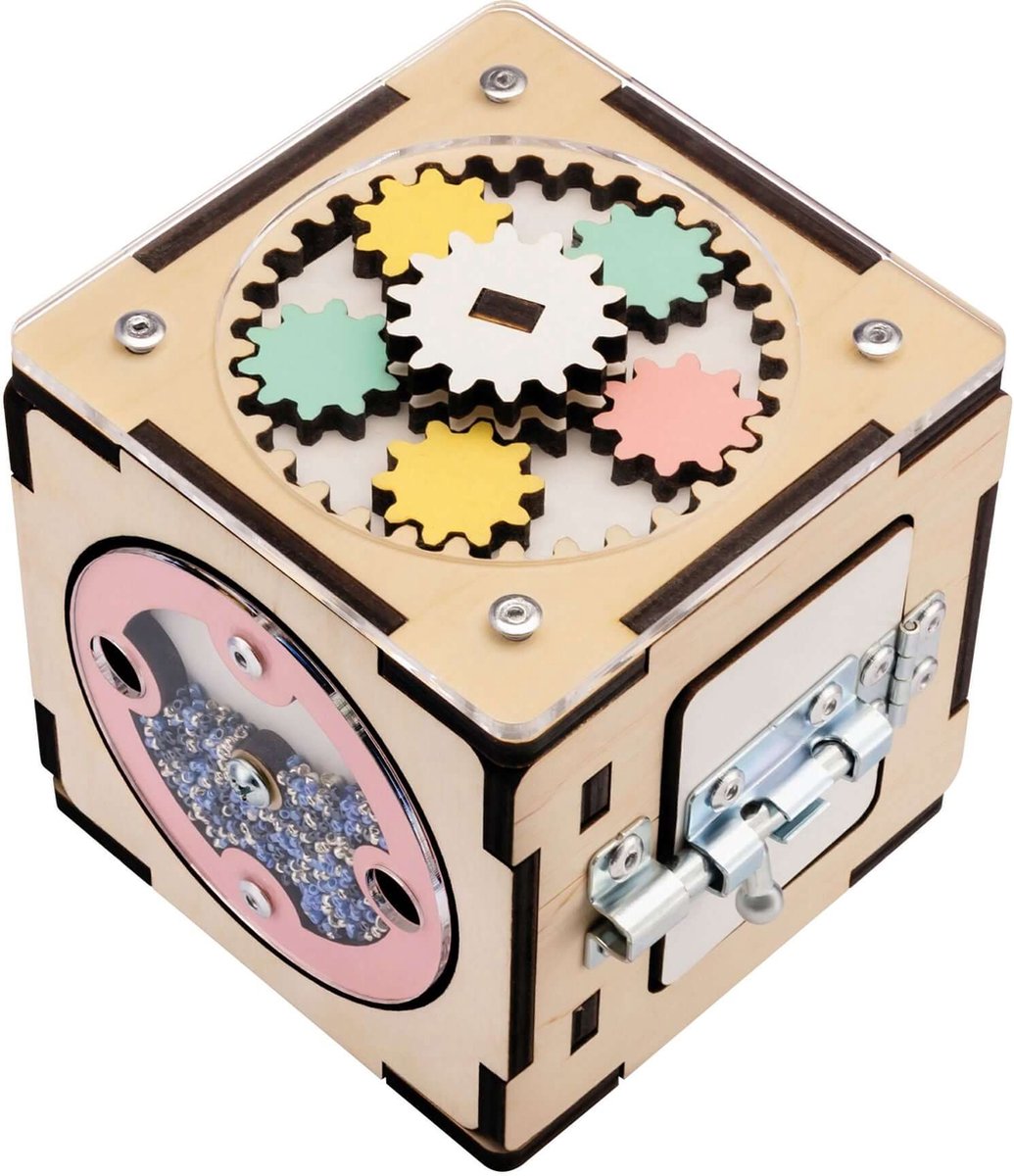 Juliard Club Activiteiten Kubus - Educatief Babyspeelgoed-Houten motoriekkubus