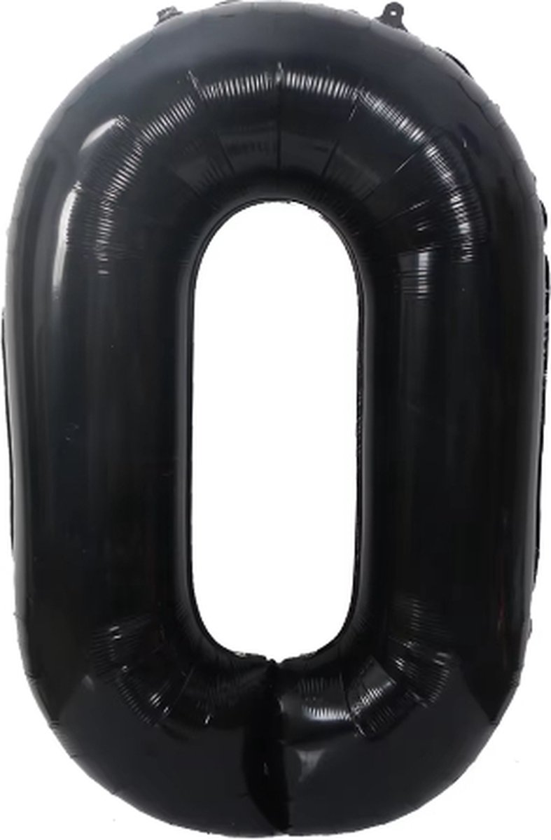 Jumadas - 41 Cm Zwart Folieballon - Cijferballon 0