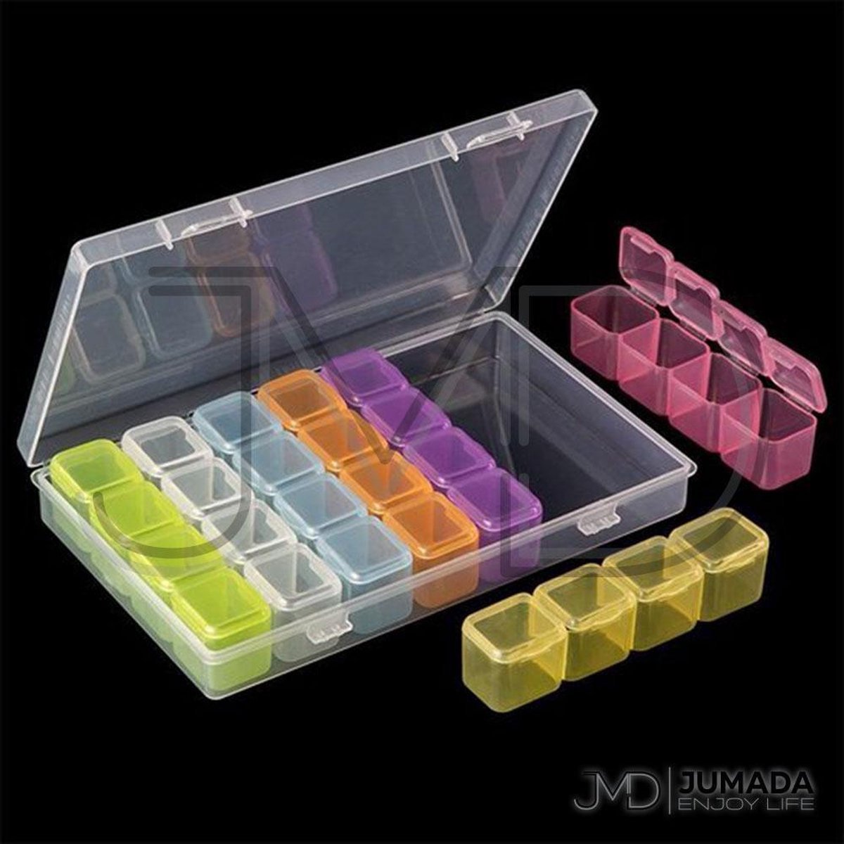  s - Diamond Painting Opbergbox met 28 bakjes - Diamond painting opbergdoos - Sorteerdoos - Multicolor