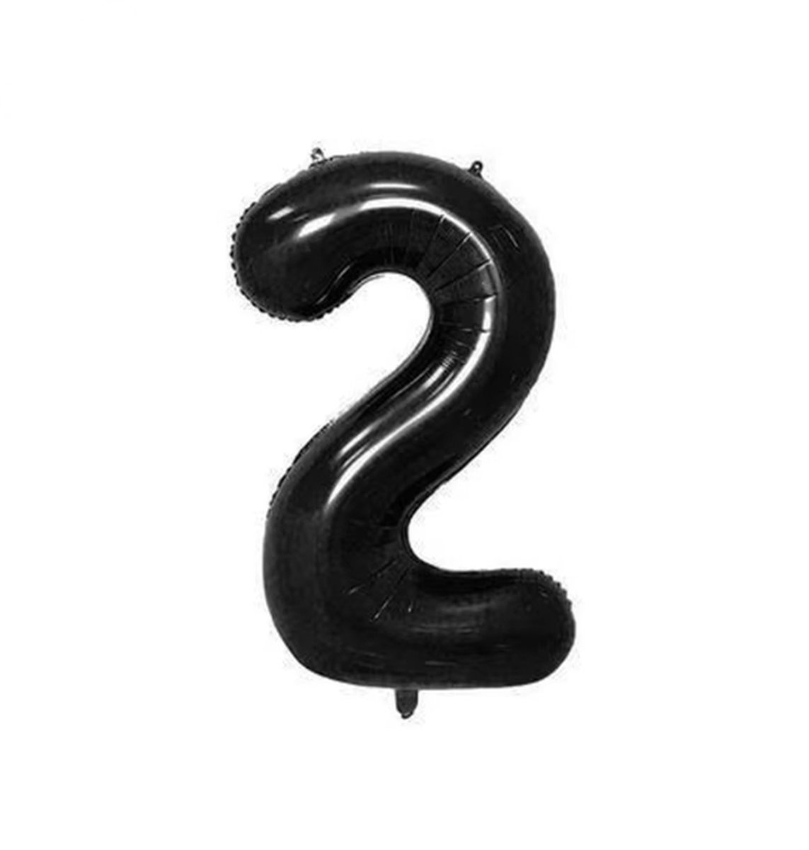 Jumadas - Feestelijk cijferballon - Folieballon - 70cm - Zwart - Cijfer 2