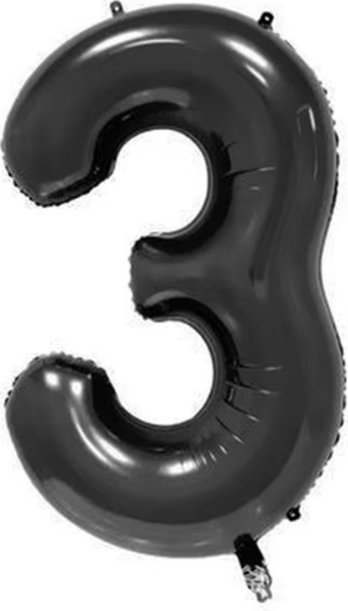 Jumadas - Folieballon - 3 jaar - zwart - 41cm