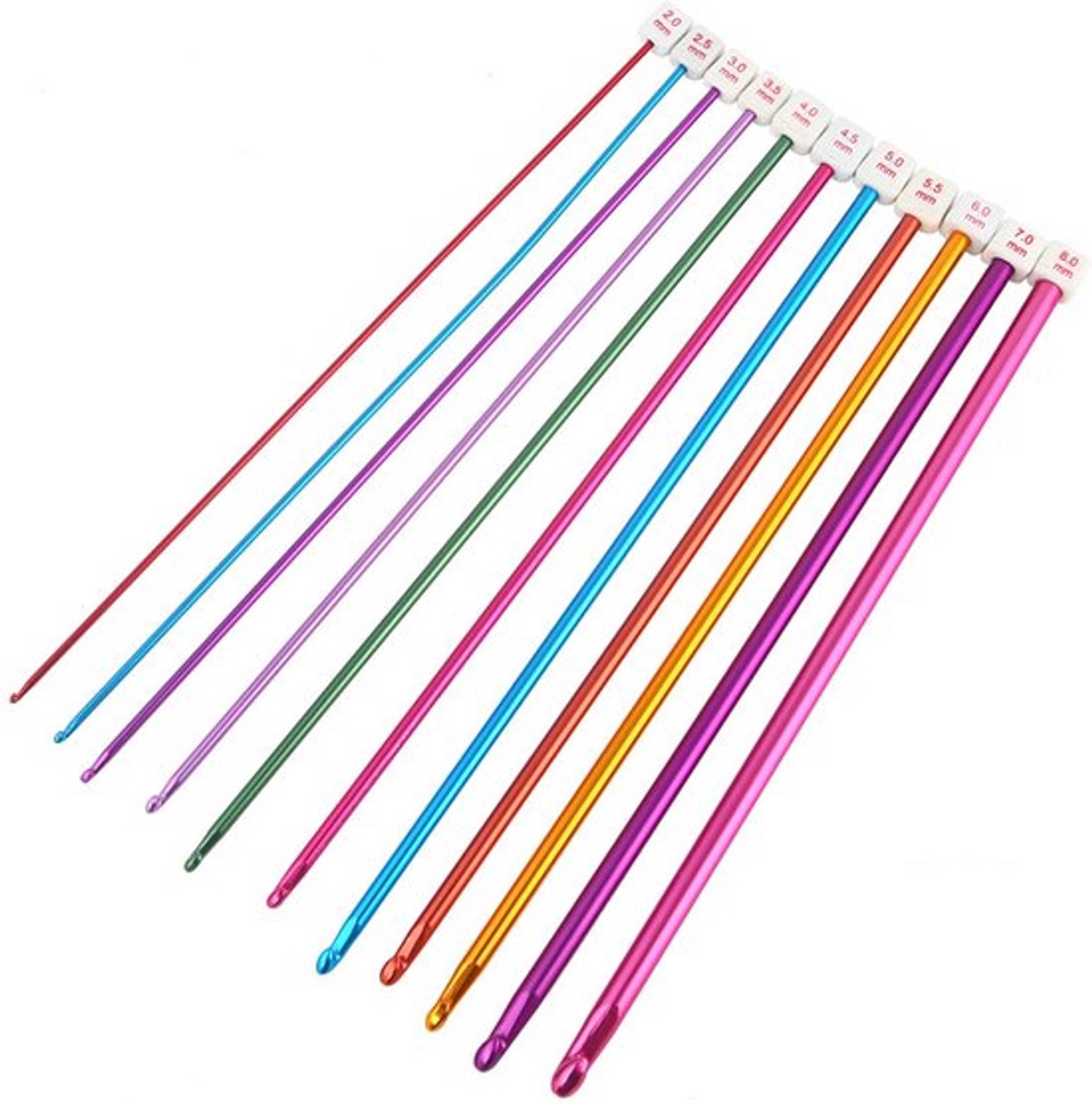 Jumadas - Haaknaaldenset - 11-delig set - Verschillende diktes - Perfect voor Tunisch haken