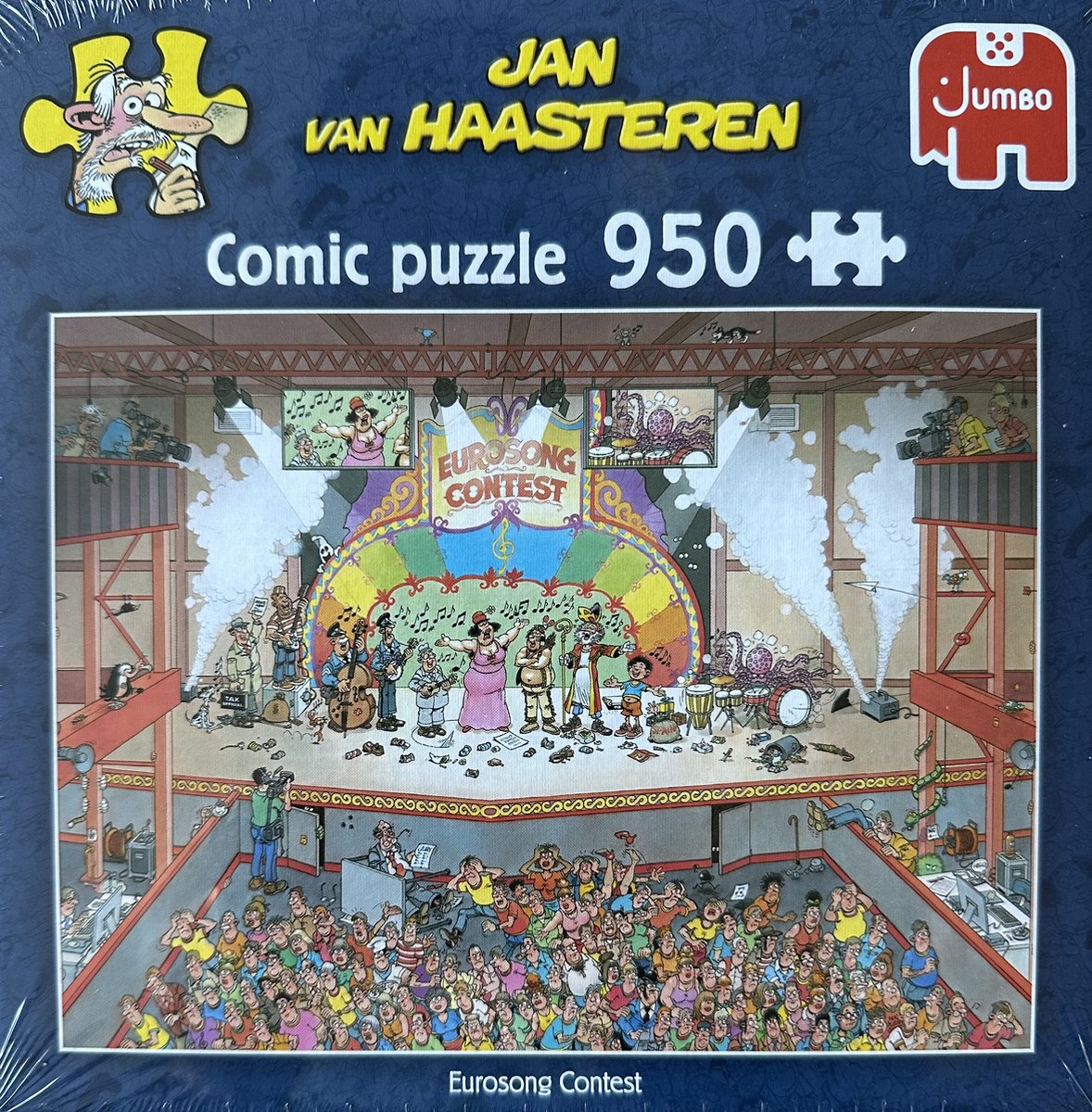 Eurosong contest Jan van Haasteren comic puzzle 950 stukjes jumbo puzzel Eurovisie Songfestival