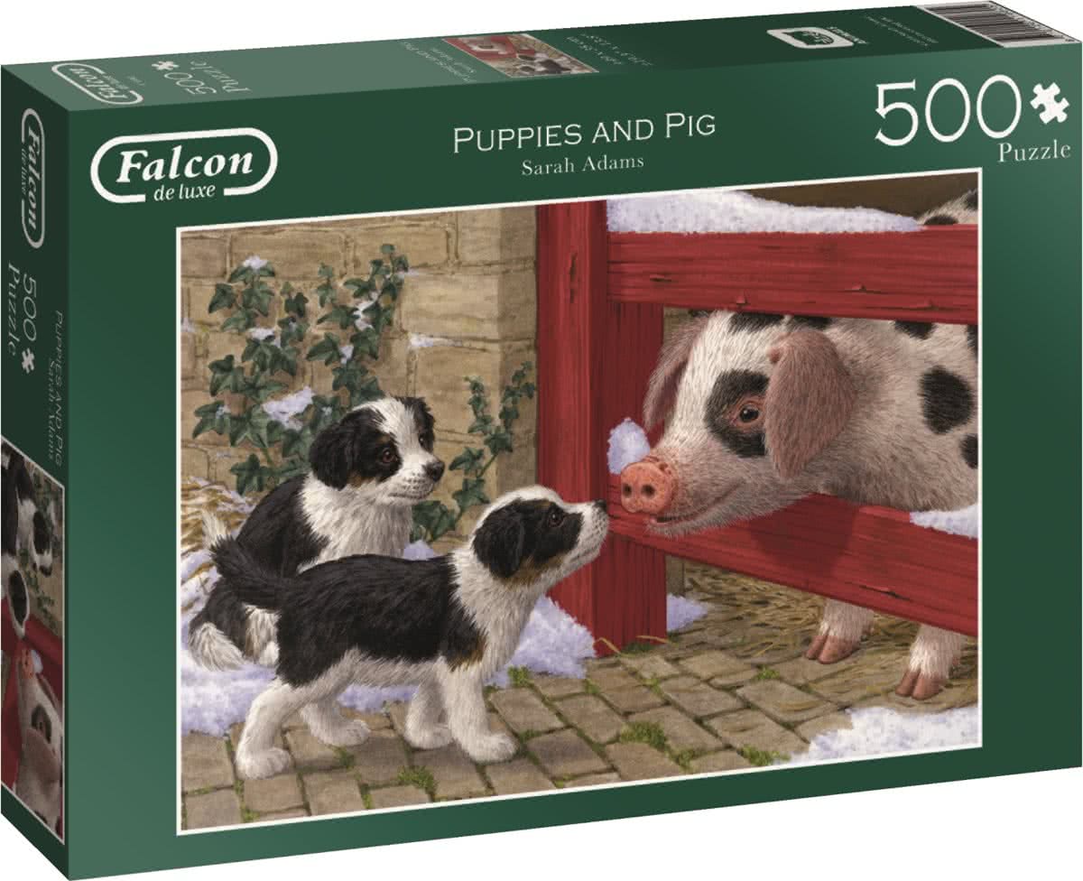 Falcon Puppies and Pig - Legpuzzel - 500 Stukjes