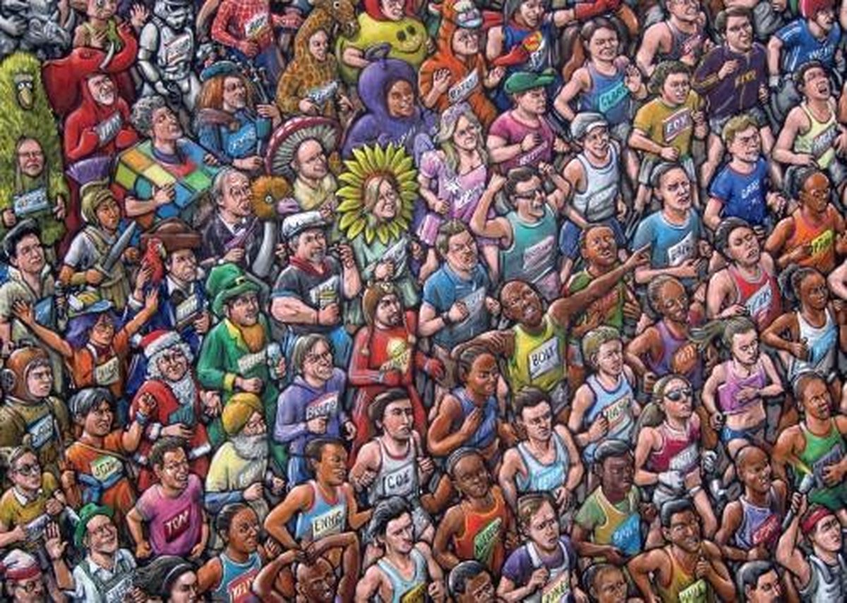   Puzzel James Milroy Runners Running - Legpuzzel - 1000 stukjes