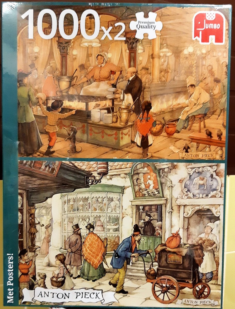 Puzzel Anton Pieck 2 x 1000 stukjes De Patissier en De Poffertjeskraam