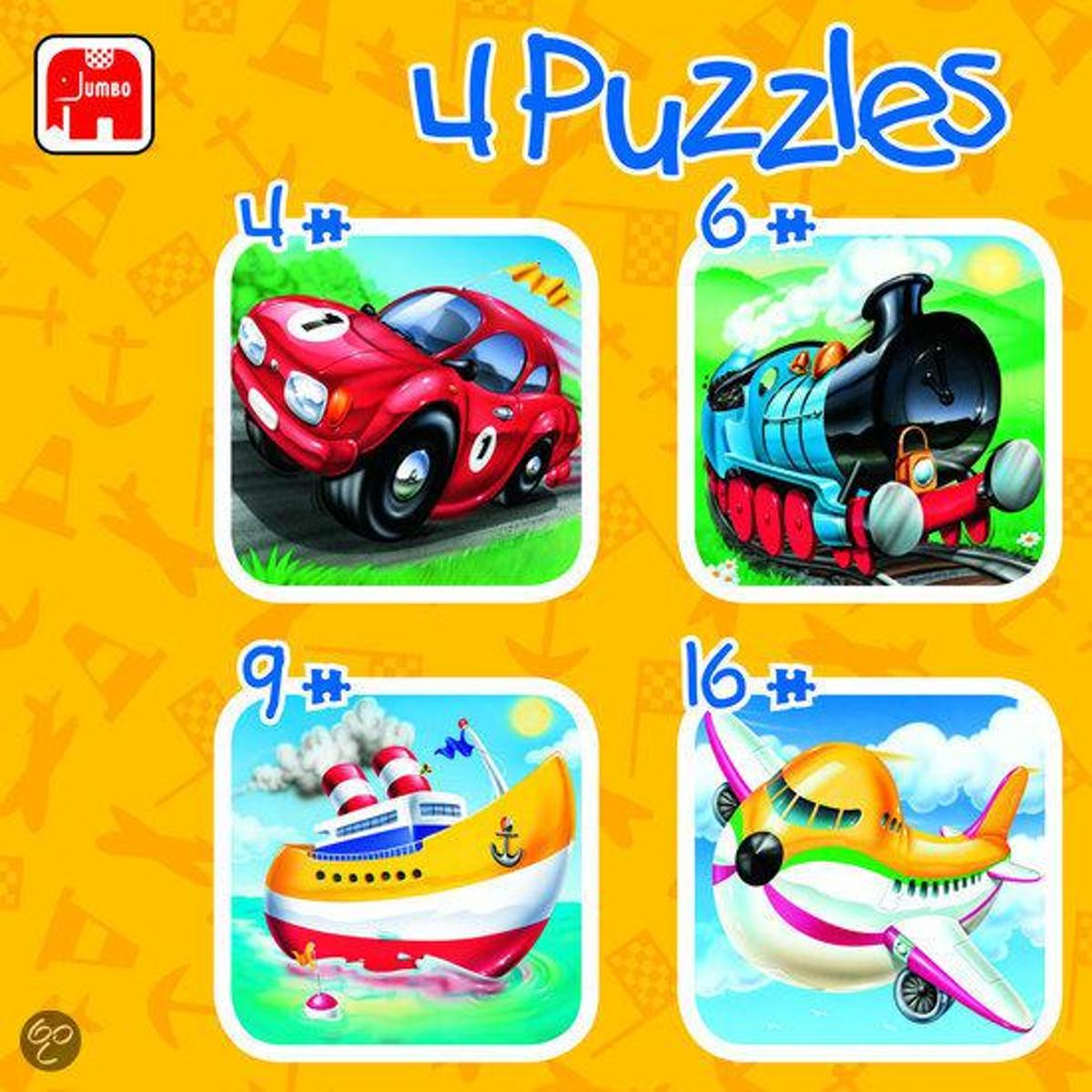 Voertuigen 4-in-1 Puzzel