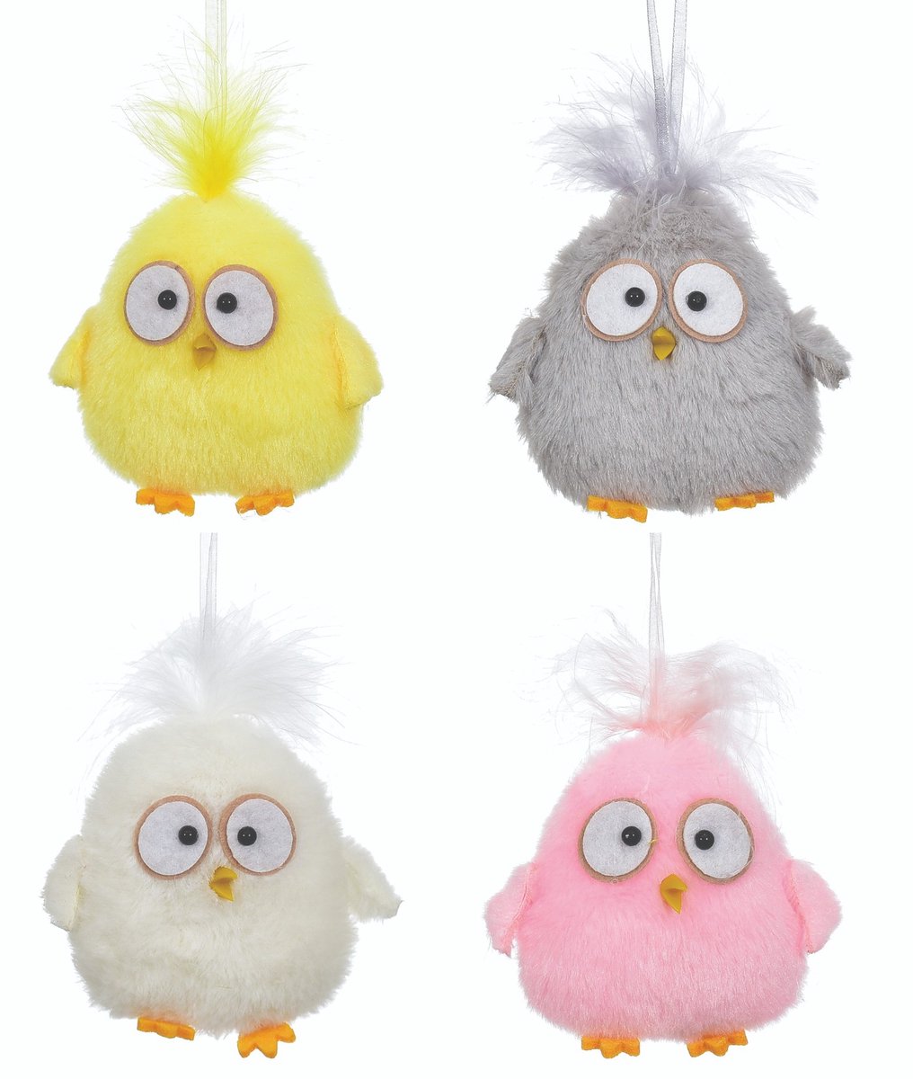 Hangende decoratie kip met grote ogen paasdecoratie lente