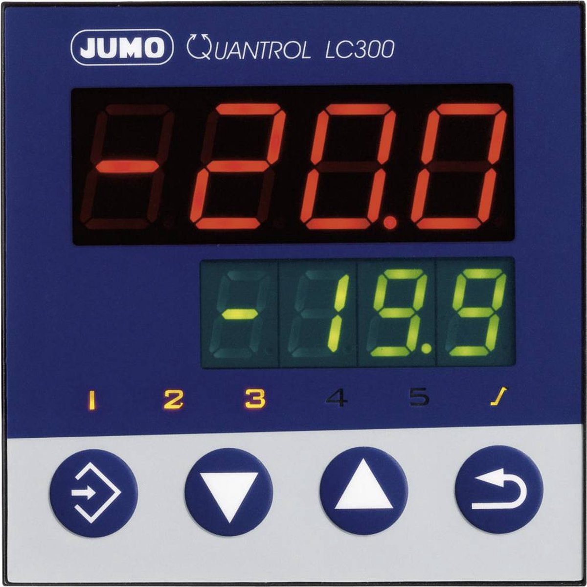 Jumo Quantrol LC300 Temperatuurregelaar L, J, T, K, E, N, S, R, Pt100, Pt1000, KTY Relais 3 A (l x b x h) 80 x 96 x 96