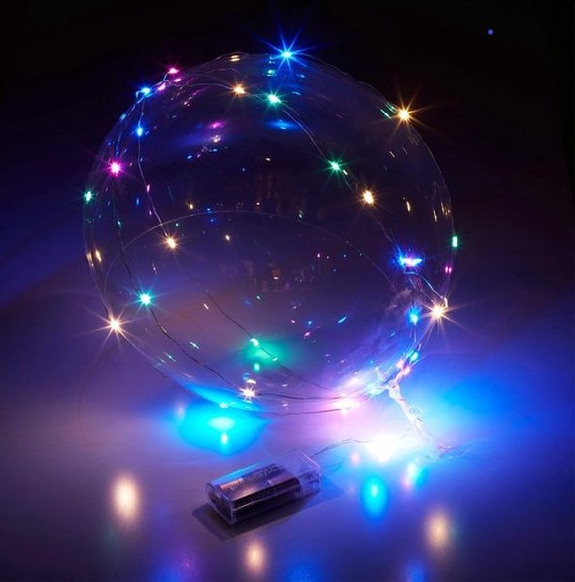 Led - ballon - ledstring - batterijvoeding - 56cm - transparant