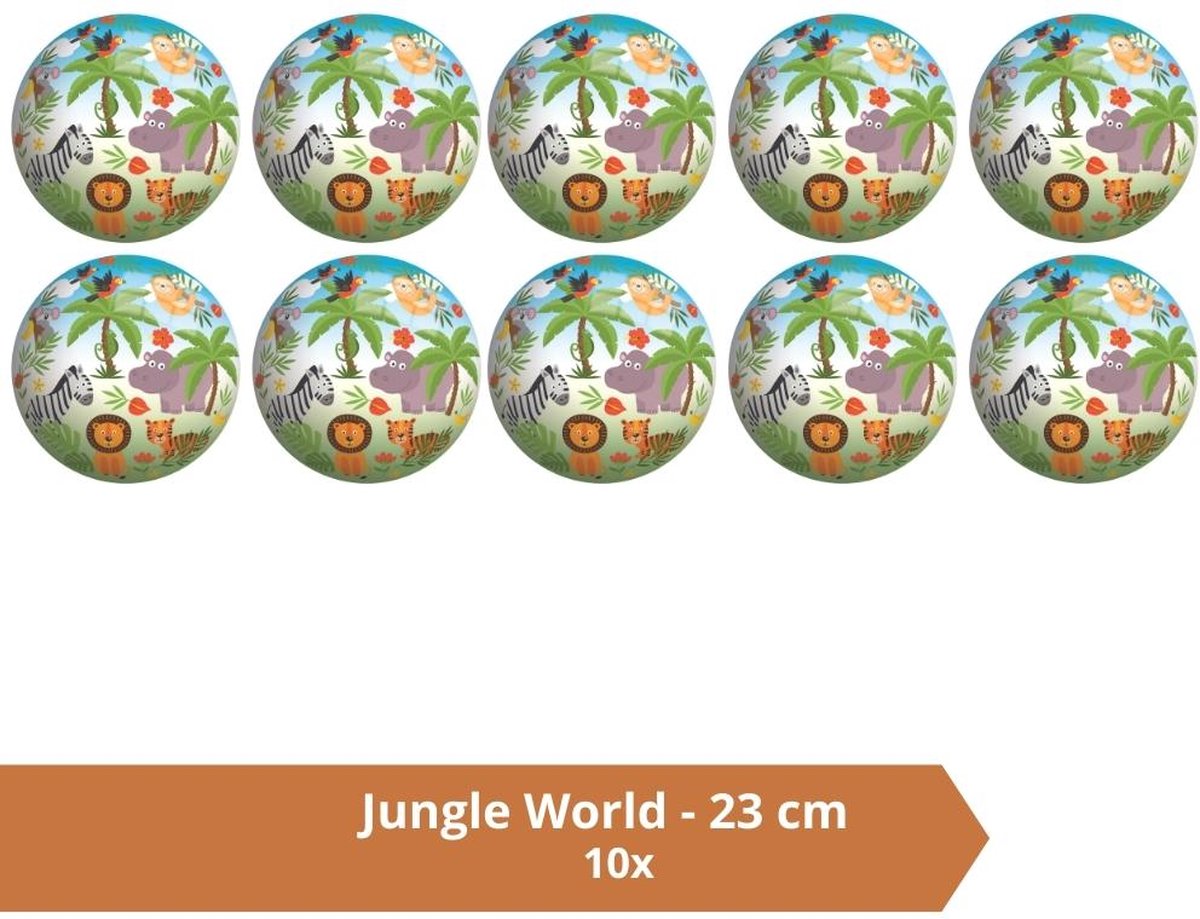 Bal - Voordeelverpakking - Jungle World - 23 cm - 10 stuks