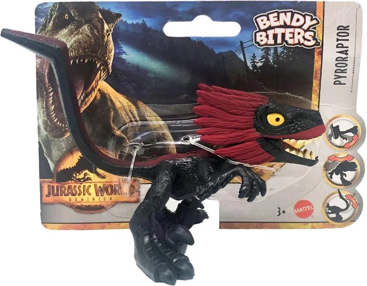 Jurassic World Bendy Biters Pyroraptor - 9 cm
