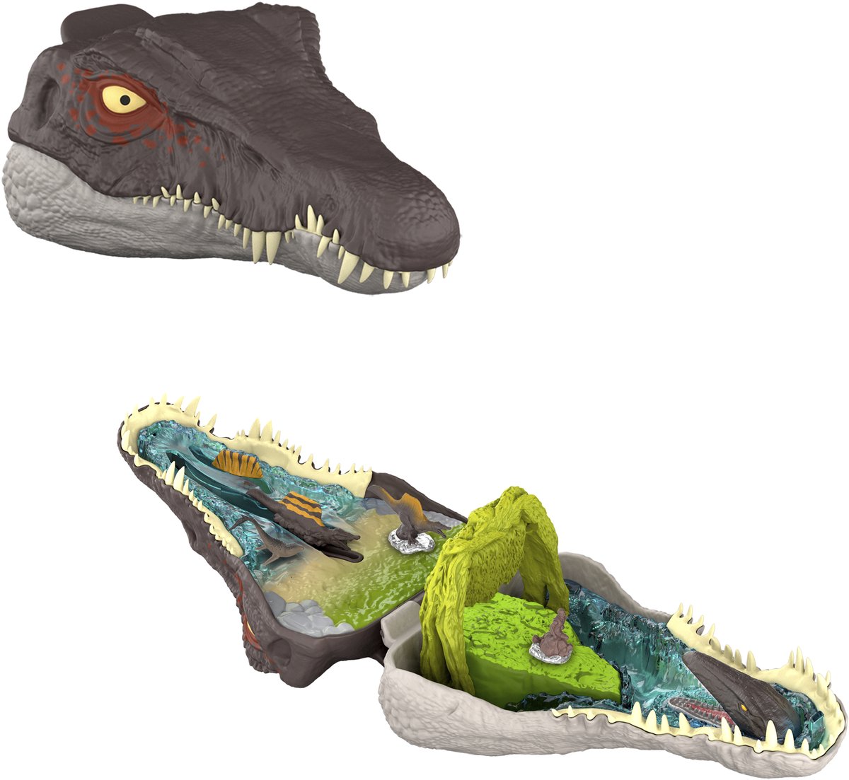 Jurassic World Wedergeboorte Micro Compact Spinosaurus-figuur Grijs