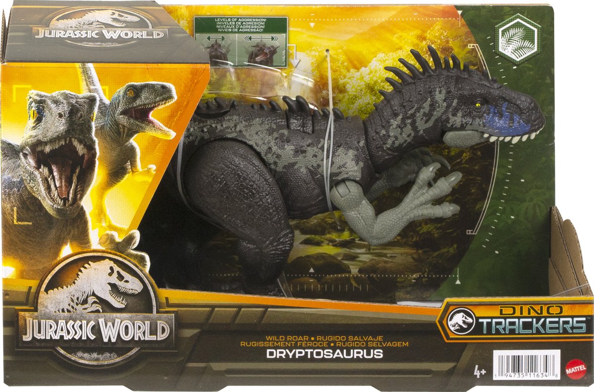 Jurassic World Wild Roar Geassorteerde Dinosaurusfiguur 1 Eenheid Veelkleurig