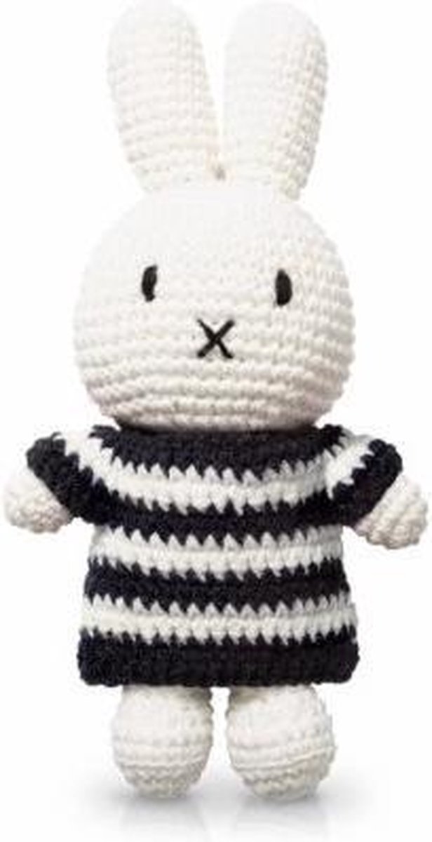 Nijntje handmade gehaakt zwarte strepenjurk