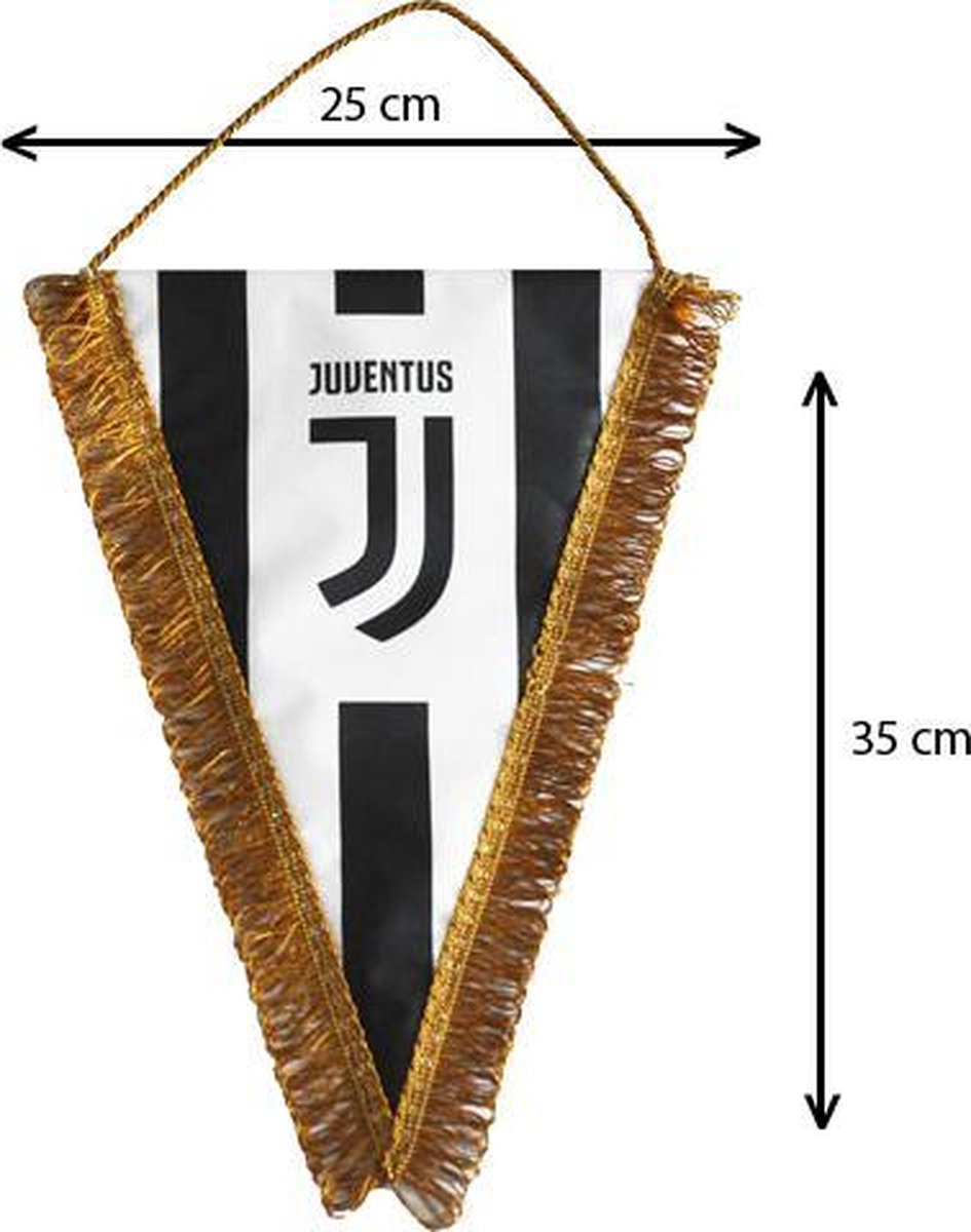 Juventus Wimpel - 35 x 25 cm - Wit/Zwart
