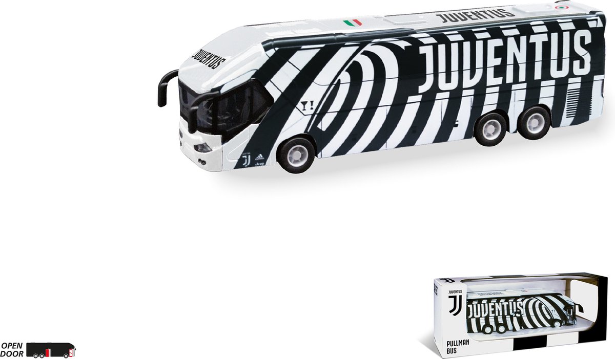Juventus spelersbus speelgoedvoertuig zwart/wit