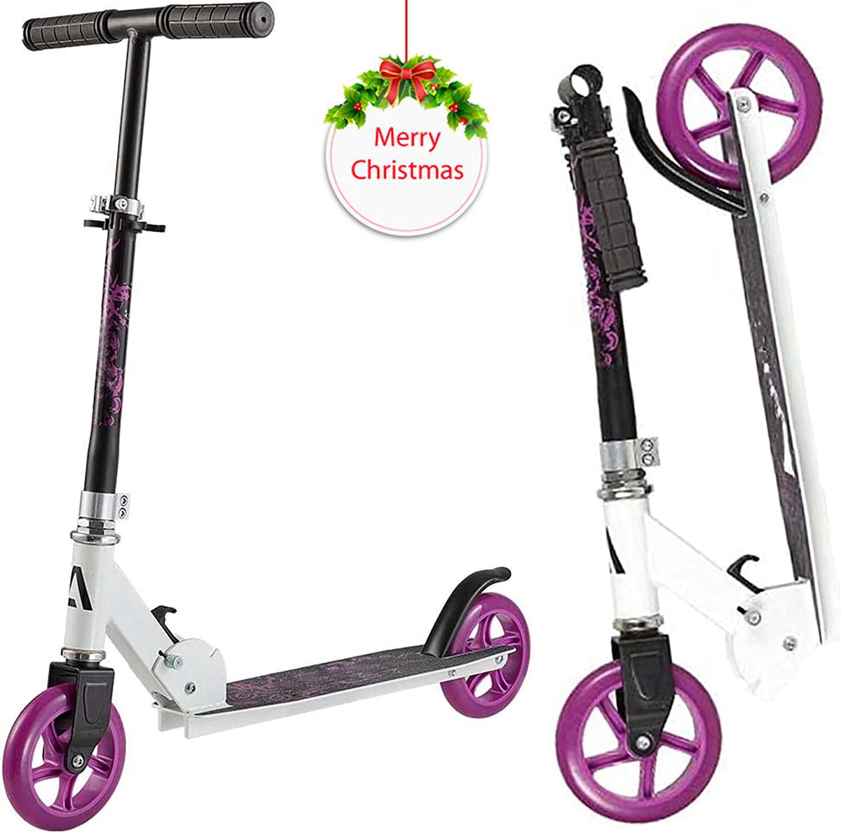 K IKIDO Kinderstepjes - Kinderscooter -Kinderstep-Draagkracht tot 100 kg-Kick Step - Lagers ABEC-7- Drie instelbare hoogte-opties-Aluminium - Jongens/Meisjes -Purper