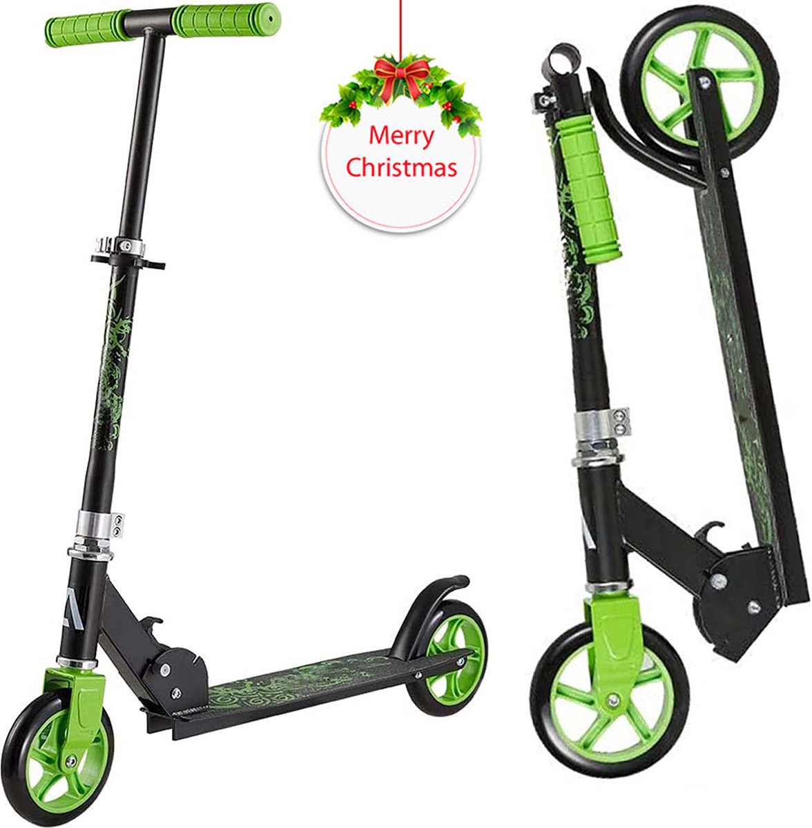K IKIDO Kinderstepjes - Kinderscooter -Kinderstep-Draagkracht tot 100 kg-Kick Step - Lagers ABEC-7-Drie instelbare hoogte-opties-Groen