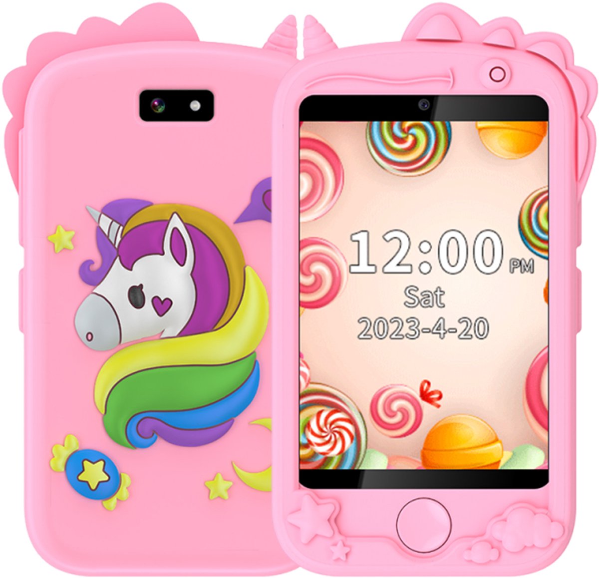   Kindertelefoon - Speelgoed Telefoon - Baby Telefoon - HD Videobellen & Stappenteller - Camera - Video - Muziek - Alarm - GPS tracker kind - SOS-Knop - 4G - Educatief Speelgoed- SIM - kaart insteekbaar - Roze