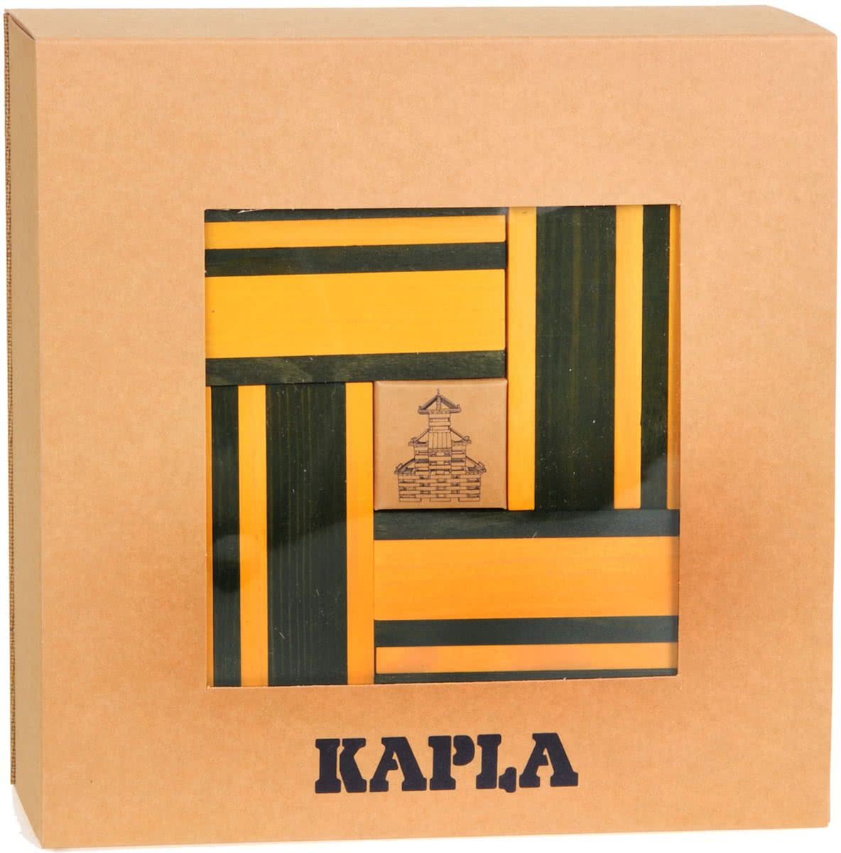 KAPLA Kleur + Voorbeeldboek - 40 Plankjes - Geel & Groen