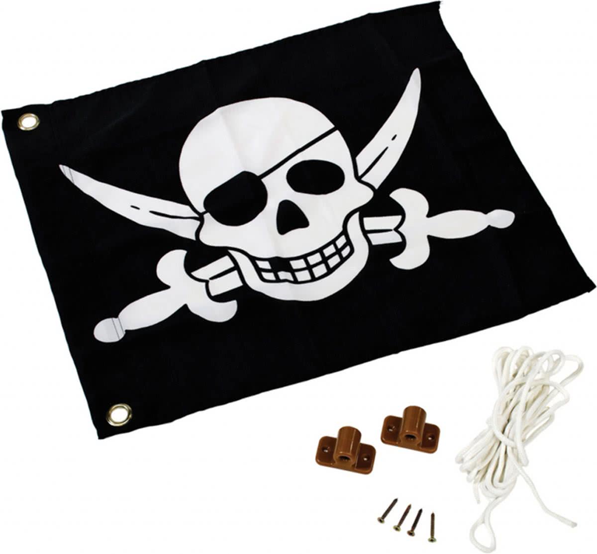 Vlaggensysteem voor speeltoren inclusief piraten vlag