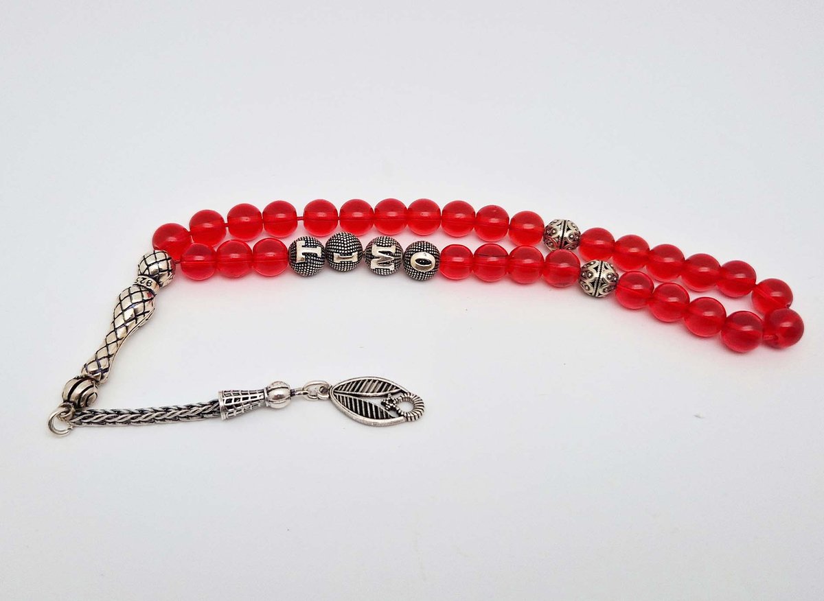 Handgemaakte Tasbih Naam Natuursteen met zilver 925 - Natuursteen 