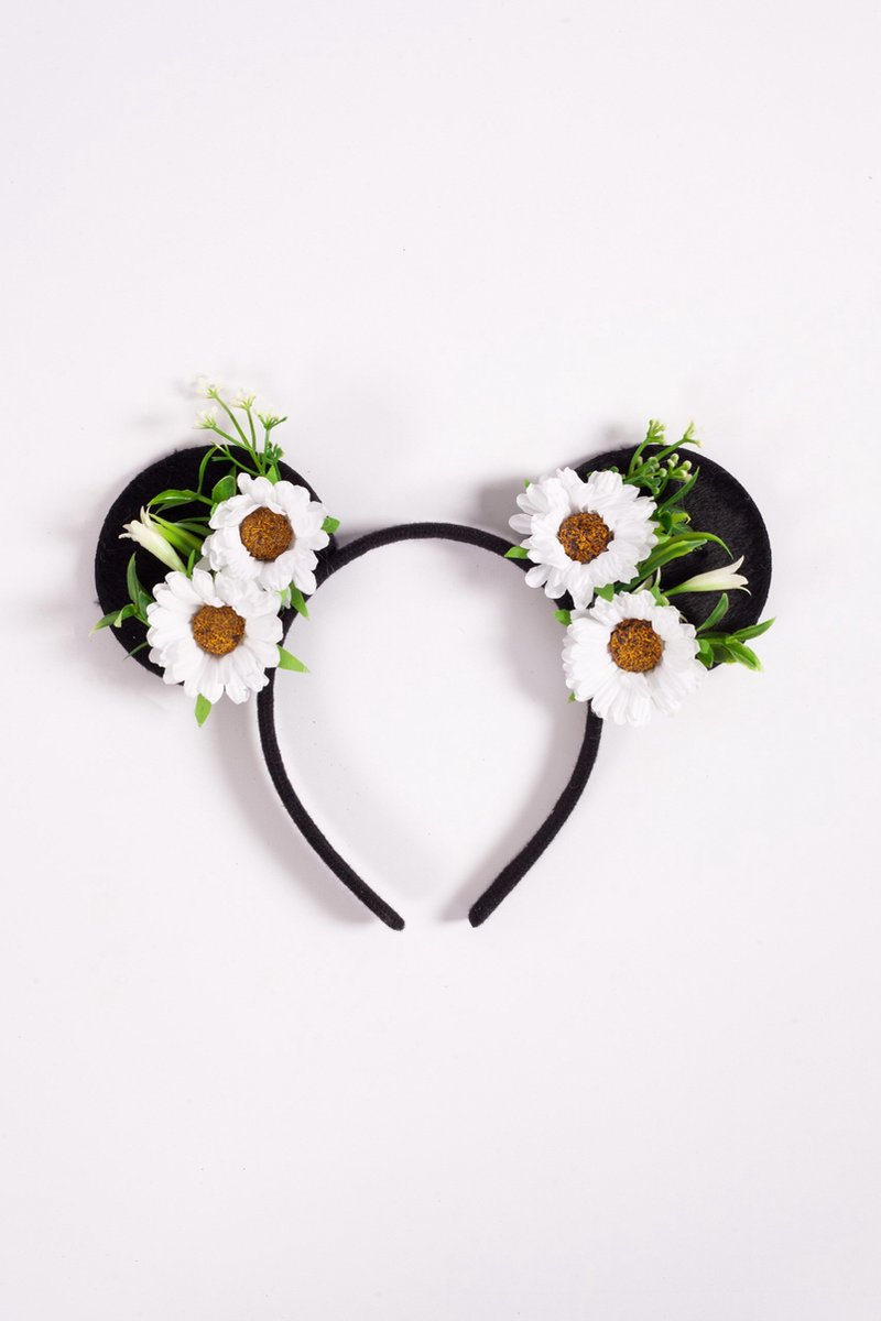 Haarband oortjes madelief wit mickey minnie mouse madeliefjes festival