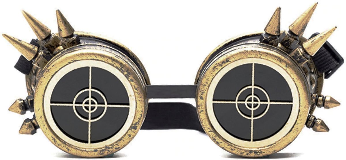 Steampunk goggles zonnebril - brons radar spikes - bril goud rave burning man festival