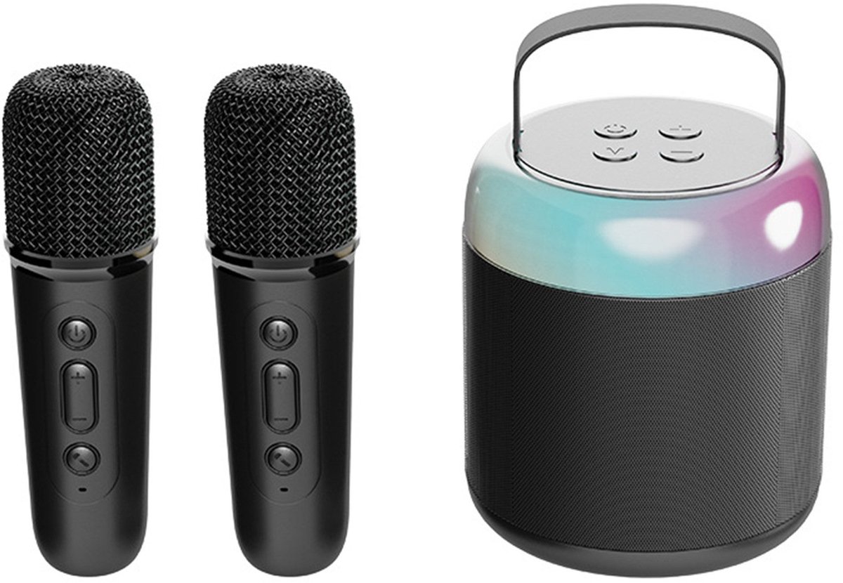   Draadloze Karaoke Microfoon Set met Bluetooth Luidspreker & 2 Microfoon- Ideaal voor Feesten, Gezinsavonden en Buitenzang
