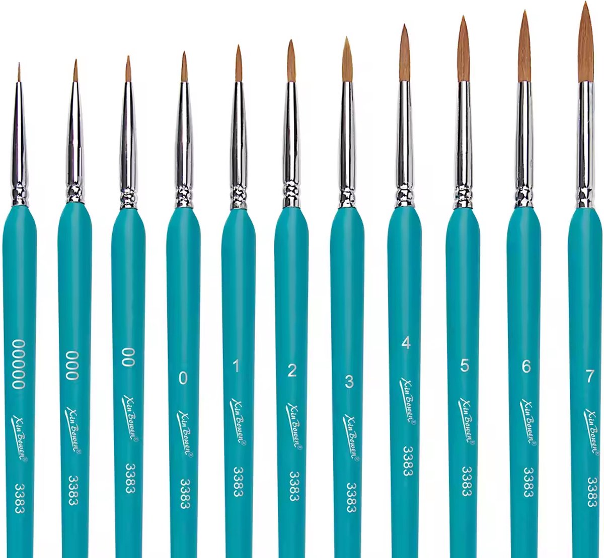 Fijne Penselen - Set van 11 stuks - Fine Detail - Miniatuur - Modelbouw - Penselen - Schilderen op Nummer - Aquarel - Waterverf - Acryl - Olieverf