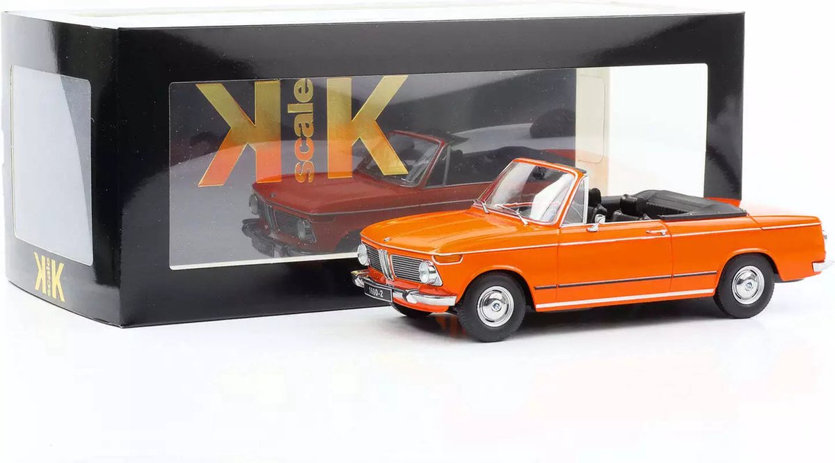 1:18 BMW 1600-2 Cabrio softtop 1968 oranje KK Scale