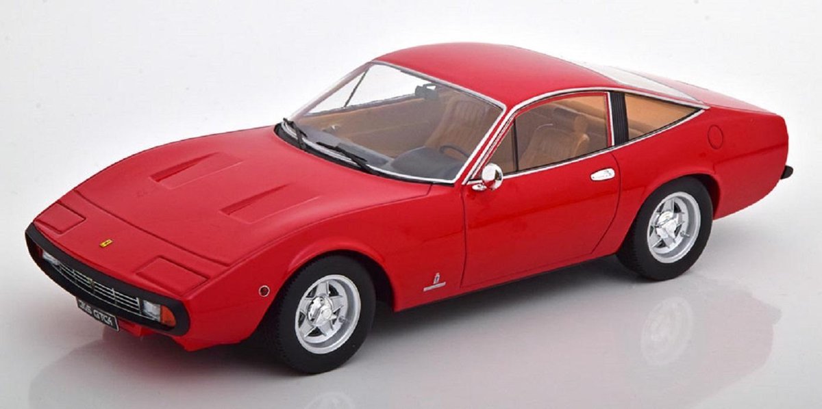Ferrari 365 GTC4 1971 Rood ( Bruin Interieur ) 1-18 KK Scale Limited 750 Pieces