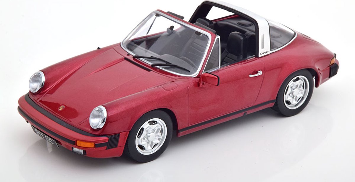 Porsche 911 SC Targa 1978 Donkerrood Metallic 1-18 KK-Scale ( Metaal )