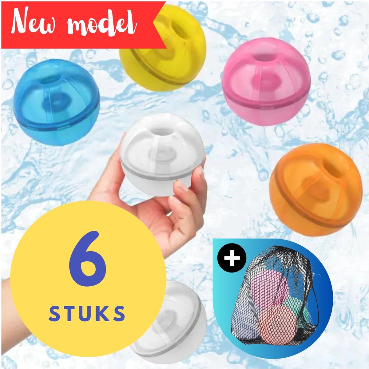  ® Herbruikbare Waterballonnen - 6 stuks - Bekend van TikTok - Waterballonnen zelfsluitend -  letjes - Zwembadspeelgoed - Waterbal - waterspeelgoed - Zwembad